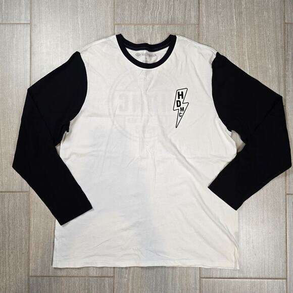 Harley-Davidson Men's Lightning Bolt Slim Fit Baseball Tee 3XL, White 96232-18VM - Picture 2 of 10